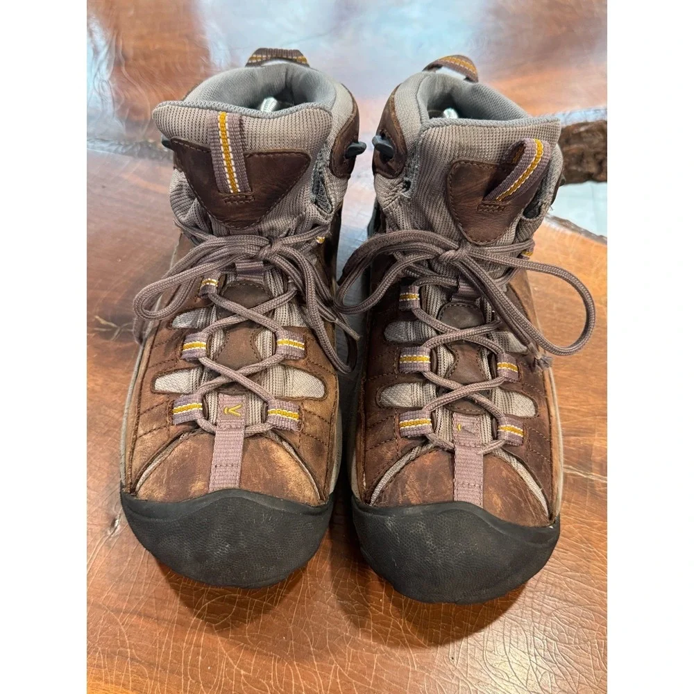 KEEN Waterproof Hiking Boots Brown Gray Leather Women's 11‎